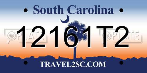 12161T2 South Carolina License Plate