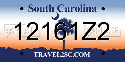12161Z2 South Carolina License Plate