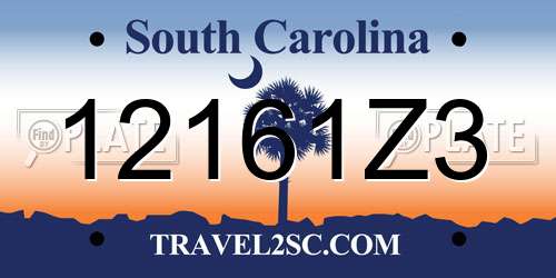 12161Z3 South Carolina License Plate