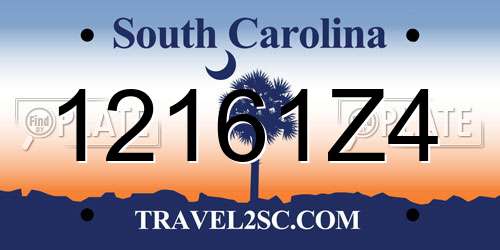 12161Z4 South Carolina License Plate