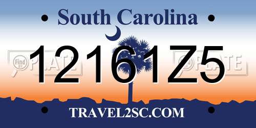 12161Z5 South Carolina License Plate