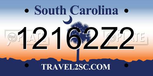 12162Z2 South Carolina License Plate