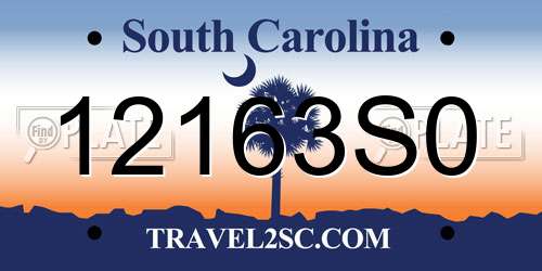 12163S0 South Carolina License Plate