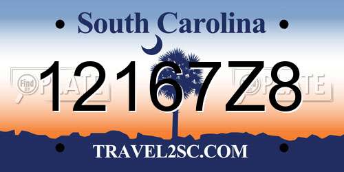 12167Z8 South Carolina License Plate