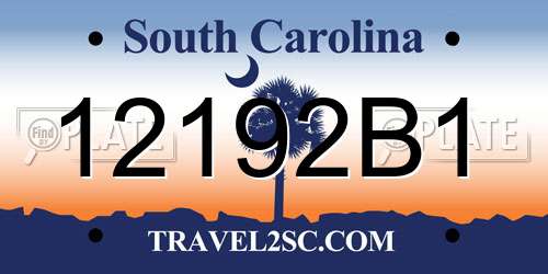 12192B1 South Carolina License Plate