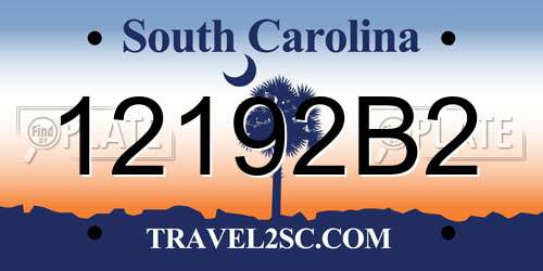12192B2 South Carolina License Plate