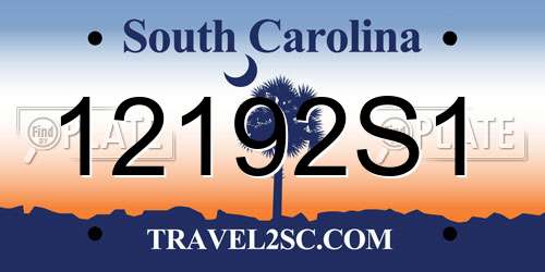 12192S1 South Carolina License Plate