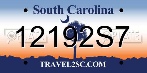 12192S7 South Carolina License Plate