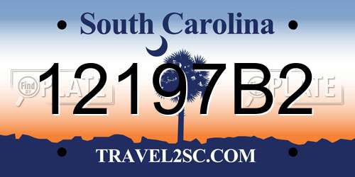 12197B2 South Carolina License Plate