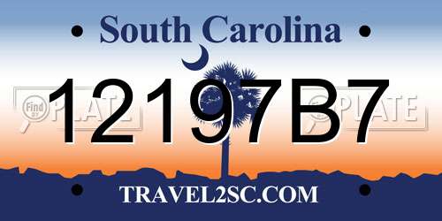12197B7 South Carolina License Plate