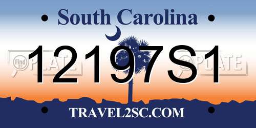 12197S1 South Carolina License Plate