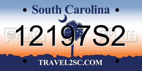 12197S2 South Carolina License Plate