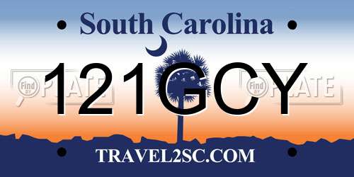 121GCY South Carolina License Plate