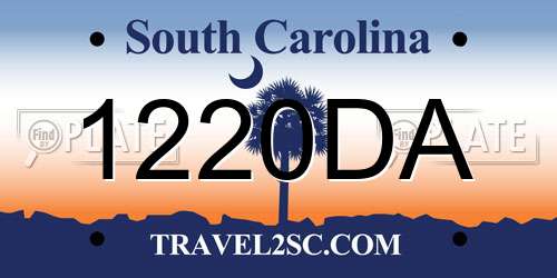 1220DA South Carolina License Plate