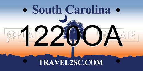 1220OA South Carolina License Plate