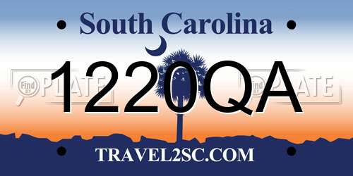 1220QA South Carolina License Plate