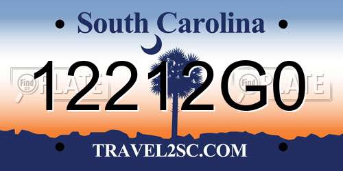 12212G0 South Carolina License Plate