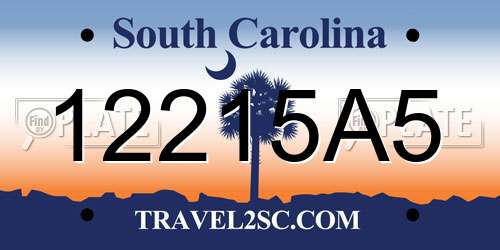 12215A5 South Carolina License Plate