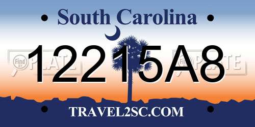 12215A8 South Carolina License Plate