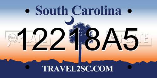 12218A5 South Carolina License Plate