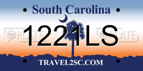 1221LS South Carolina License Plate