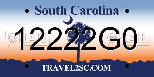 12222G0 South Carolina License Plate
