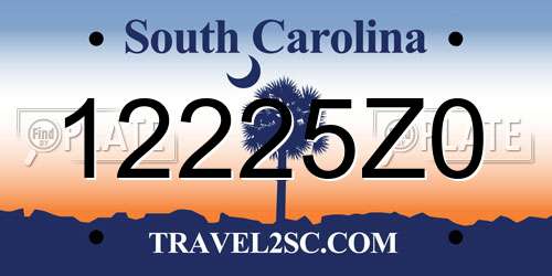 12225Z0 South Carolina License Plate