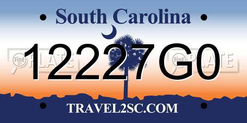 12227G0 South Carolina License Plate