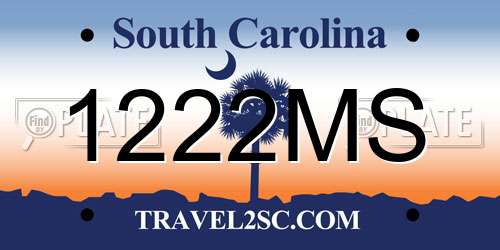 1222MS South Carolina License Plate