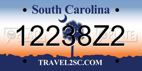 12238Z2 South Carolina License Plate