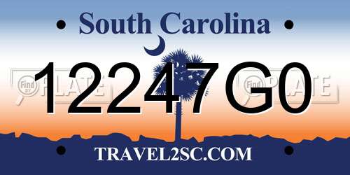 12247G0 South Carolina License Plate