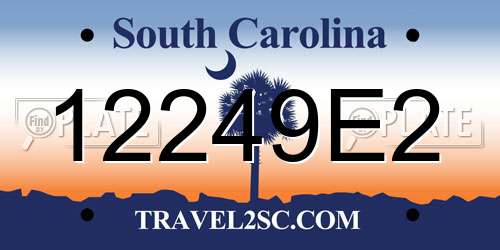 12249E2 South Carolina License Plate