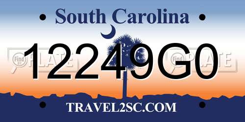 12249G0 South Carolina License Plate