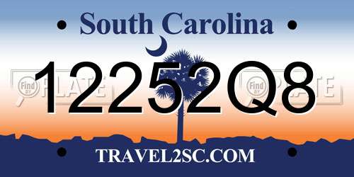 12252Q8 South Carolina License Plate