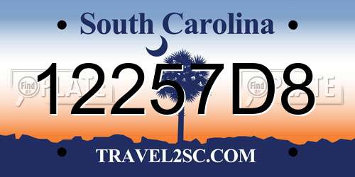 12257D8 South Carolina License Plate