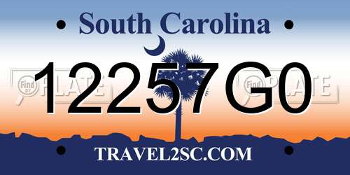 12257G0 South Carolina License Plate