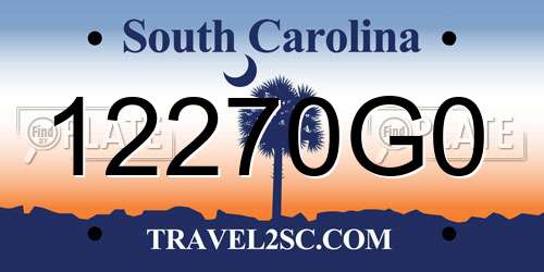 12270G0 South Carolina License Plate