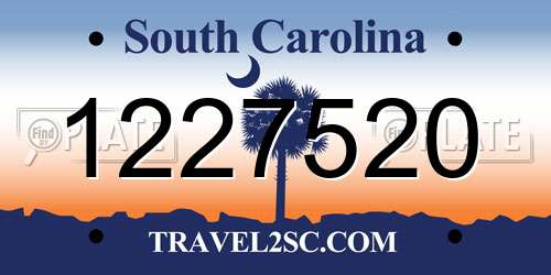 1227520 South Carolina License Plate