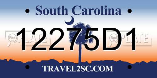 12275D1 South Carolina License Plate