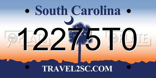 12275T0 South Carolina License Plate