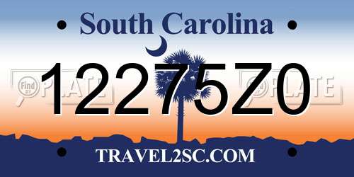 12275Z0 South Carolina License Plate