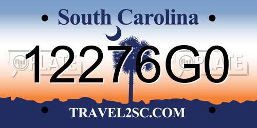 12276G0 South Carolina License Plate