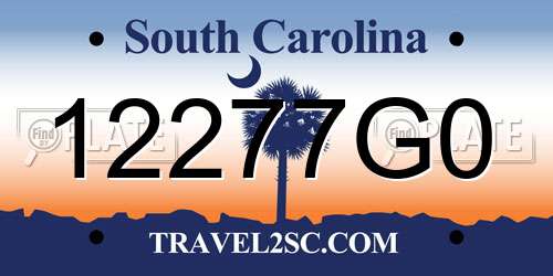12277G0 South Carolina License Plate