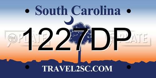 1227DP South Carolina License Plate