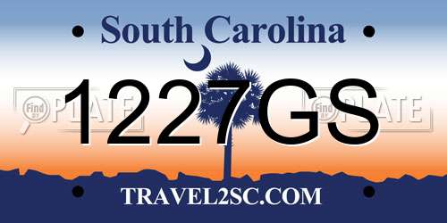1227GS South Carolina License Plate