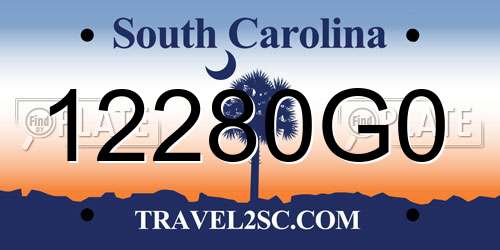 12280G0 South Carolina License Plate