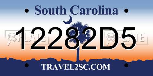 12282D5 South Carolina License Plate
