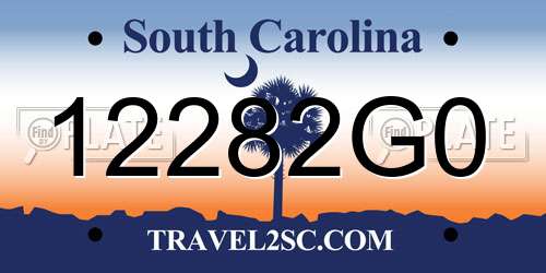12282G0 South Carolina License Plate