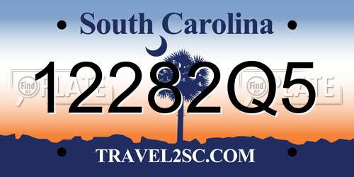 12282Q5 South Carolina License Plate