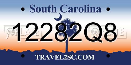 12282Q8 South Carolina License Plate